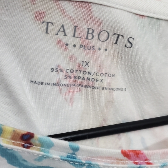 NWT NEW Talbots Shirt Womens 1X Multi color Seahorse Print T Shirt Short Sleeve - Picture 8 of 8